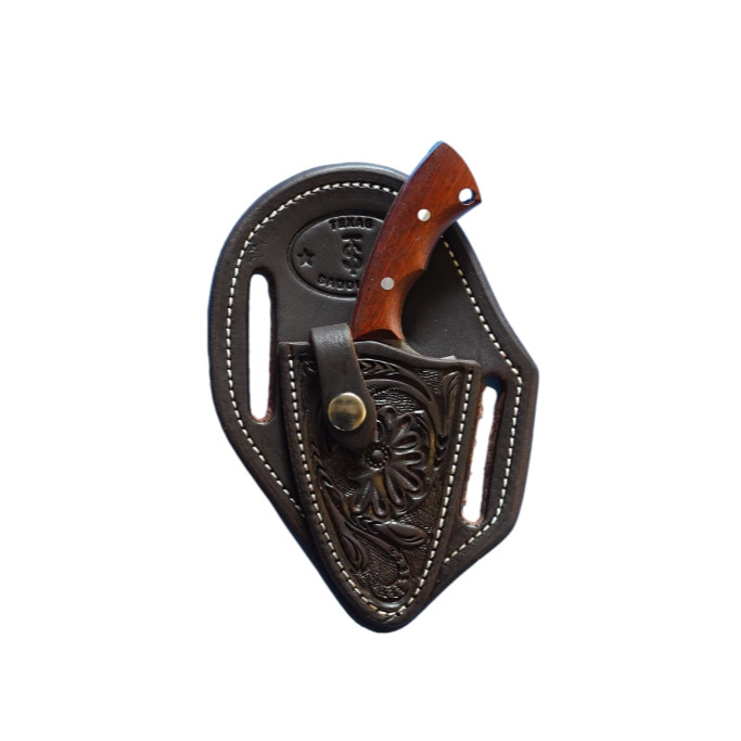 Chocolate Floral Knife Sheath with Knife